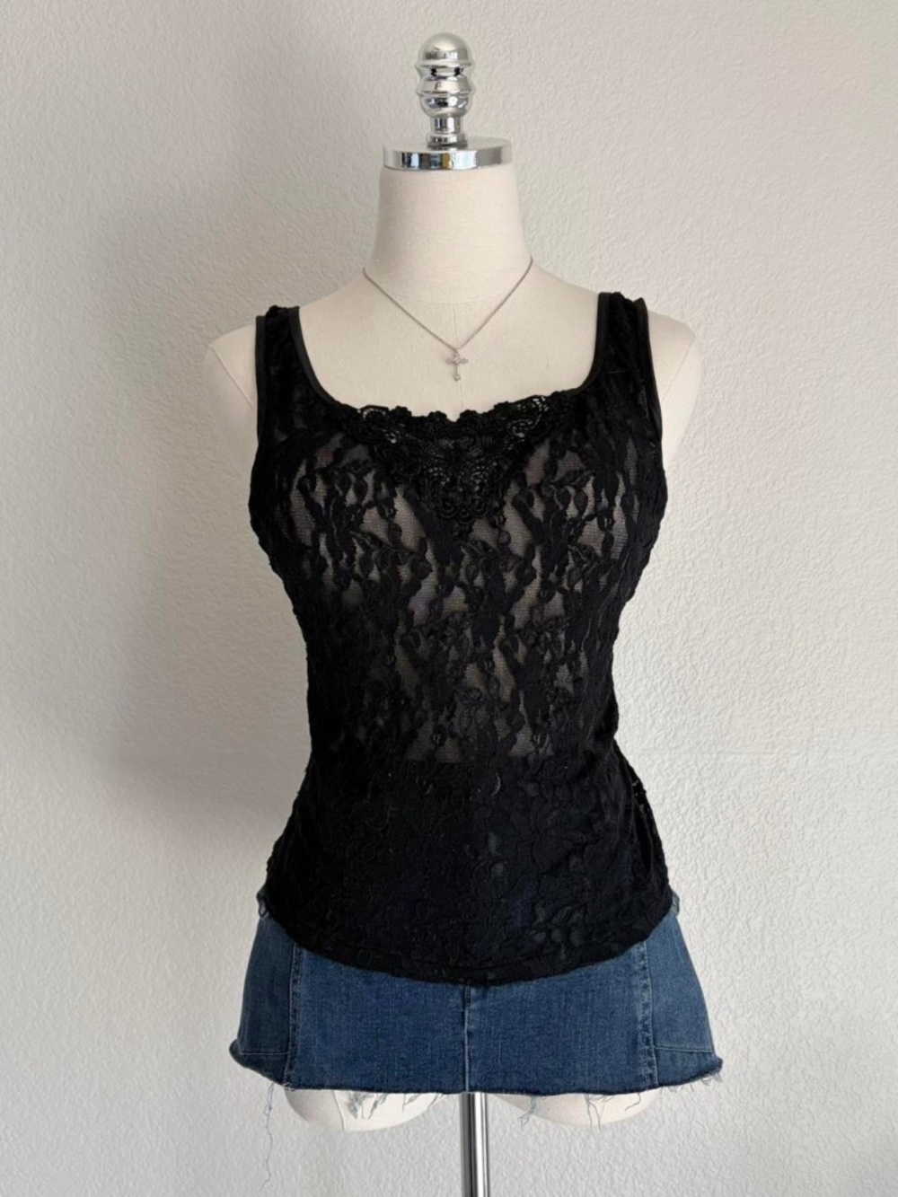 Black Lace Tank Top